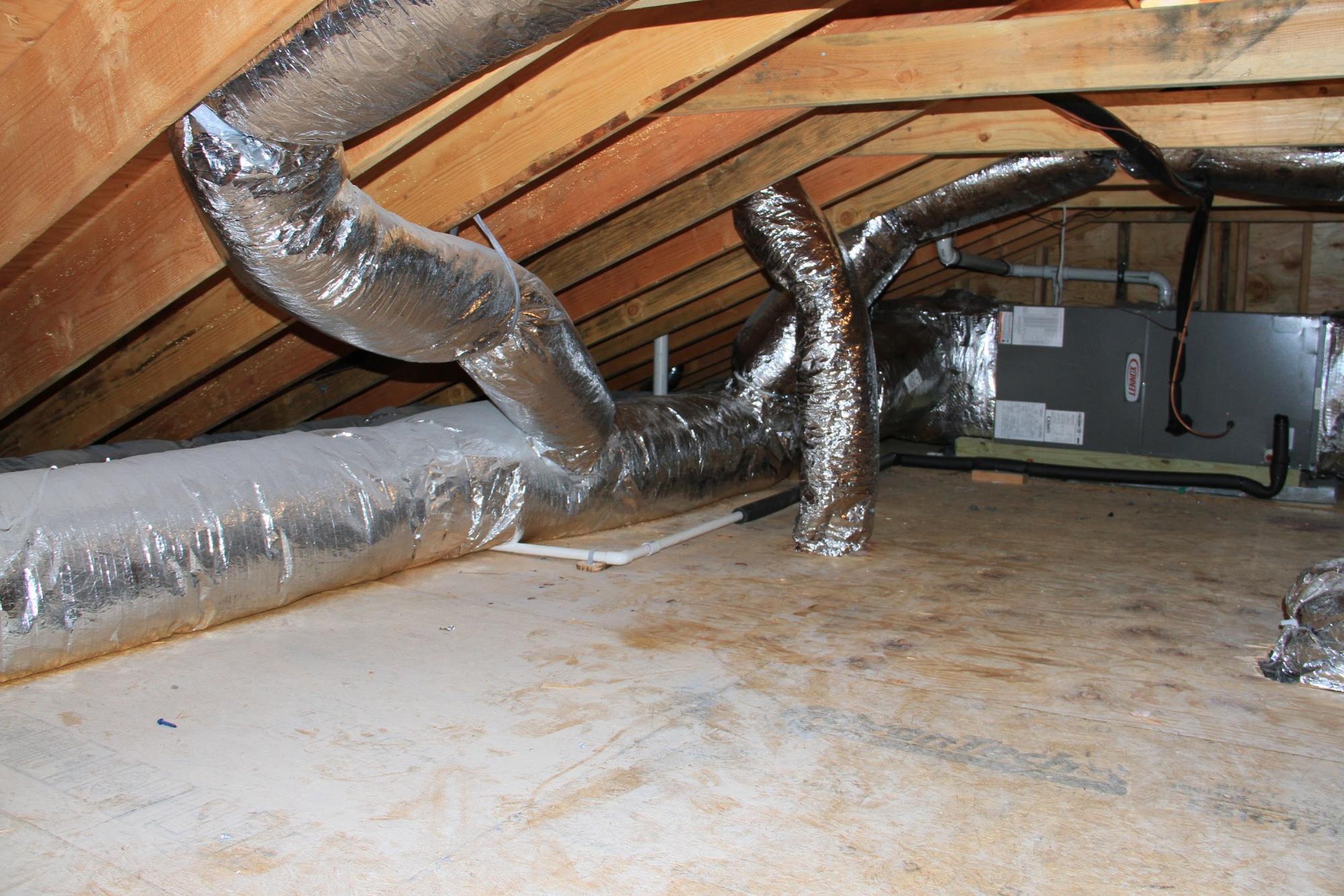 example of a ductwork located in an attic